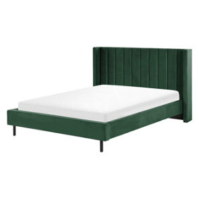 Velvet EU King Size Bed Green VILLETTE