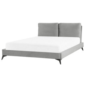 Velvet EU King Size Bed Grey MELLE