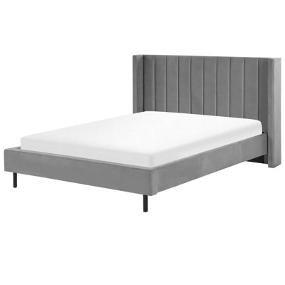 Velvet EU King Size Bed Grey VILLETTE