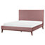 Velvet EU King Size Bed Pink BAYONNE