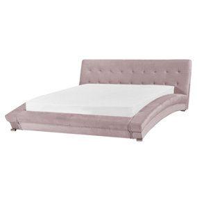 Velvet EU King Size Bed Pink LILLE