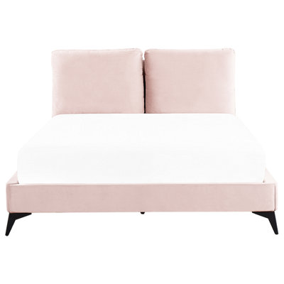 Velvet EU King Size Bed Pink MELLE