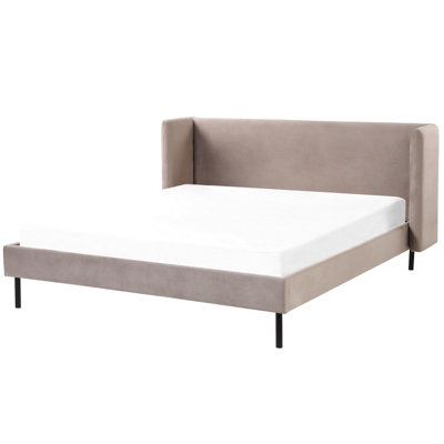 Velvet EU King Size Bed Taupe ARETTE