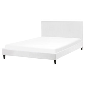 Velvet EU King Size Bed White FITOU