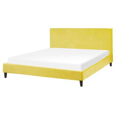 Velvet EU King Size Bed Yellow FITOU