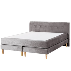 Velvet EU King Size Divan Bed Grey MARQUISE