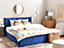 Velvet EU King Size Ottoman Bed Blue ROCHEFORT