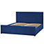 Velvet EU King Size Ottoman Bed Blue ROCHEFORT