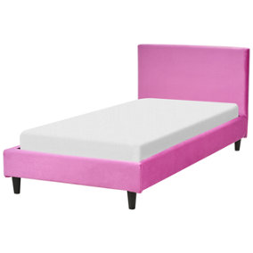 Velvet EU Single Size Bed Fuchsia Pink FITOU