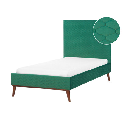 Velvet EU Single Size Bed Green BAYONNE