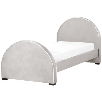 Velvet EU Single Size Bed Grey NOZAY