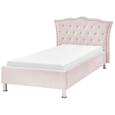 Velvet EU Single Size Bed Pink METZ