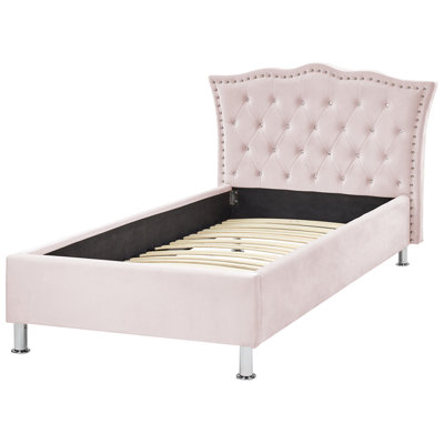 Velvet EU Single Size Bed Pink METZ