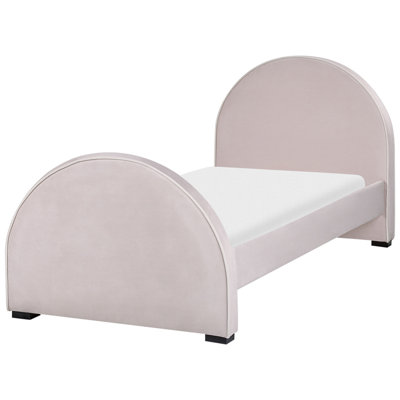 Velvet EU Single Size Bed Pink NOZAY