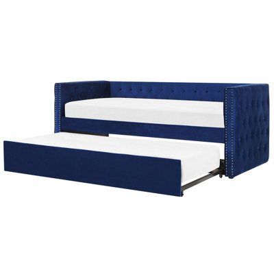 Velvet EU Single Trundle Bed Blue GASSIN