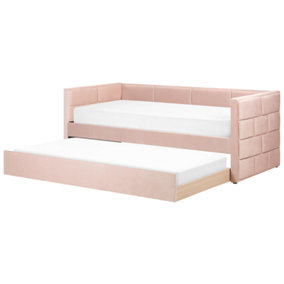 Velvet EU Single Trundle Bed Pink CHAVONNE
