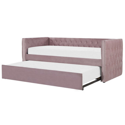 Velvet EU Single Trundle Bed Pink GASSIN