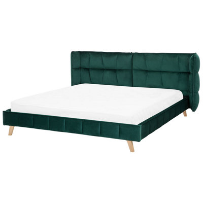 Velvet EU Super King Bed Emerald Green SENLIS