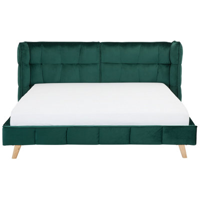 Velvet EU Super King Bed Emerald Green SENLIS