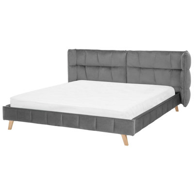 Velvet EU Super King Bed Grey SENLIS