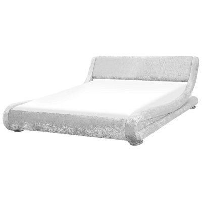 Velvet EU Super King Bed Silver AVIGNON