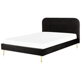 Velvet EU Super King Size Bed Black FLAYAT