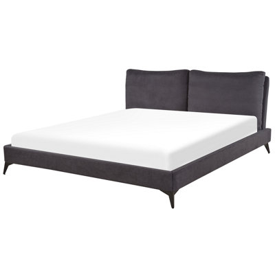 Velvet EU Super King Size Bed Dark Grey MELLE