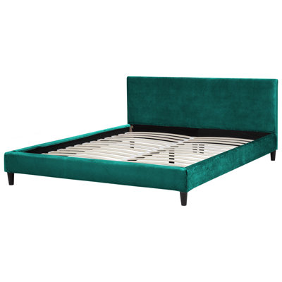 Velvet EU Super King Size Bed Emerald Green FITOU