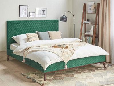 Velvet EU Super King Size Bed Green BAYONNE