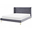 Velvet EU Super King Size Bed Grey FORBACH