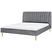 Velvet EU Super King Size Bed Grey MARVILLE