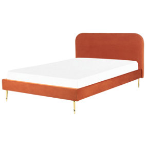 Velvet EU Super King Size Bed Orange FLAYAT