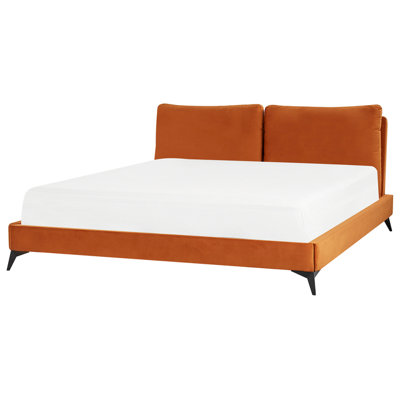 Velvet EU Super King Size Bed Orange MELLE