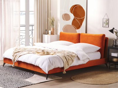 Velvet EU Super King Size Bed Orange MELLE