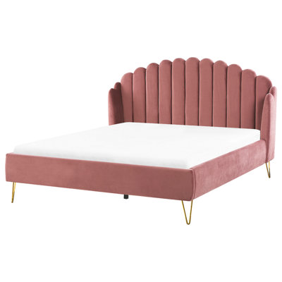 Velvet EU Super King Size Bed Pink AMBILLOU