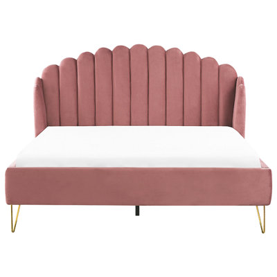 Velvet EU Super King Size Bed Pink AMBILLOU