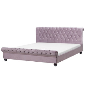 Velvet EU Super King Size Bed Pink AVALLON
