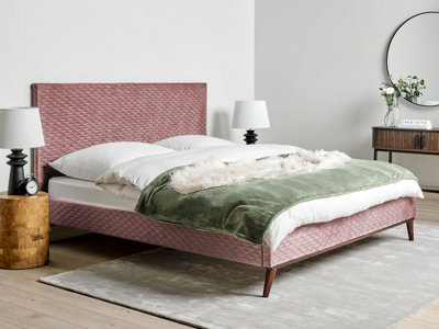 Velvet EU Super King Size Bed Pink BAYONNE