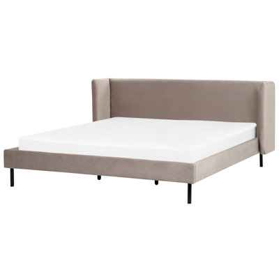 Velvet EU Super King Size Bed Taupe ARETTE