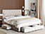 Velvet EU Super King Size Bed with Storage Beige LIEVIN
