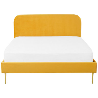 Velvet EU Super King Size Bed Yellow FLAYAT