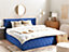Velvet EU Super King Size Ottoman Bed Blue ROCHEFORT
