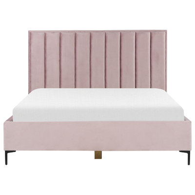 Velvet EU Super King Size Ottoman Bed Pink SEZANNE