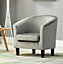 Velvet Fabric Tub Chair Armchair Club Chair Dark Grey by MCC