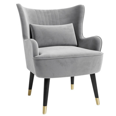 Velvet Living Room Armchair with Lumbar Pillow Leisure Single