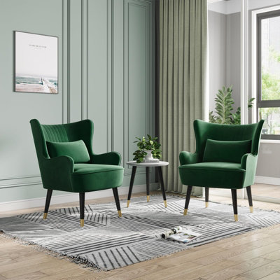 Green velvet deals living room chair