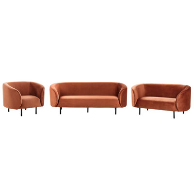 Velvet Living Room Set Orange LOEN