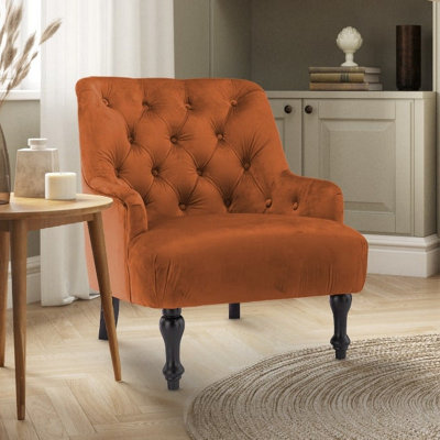 Velvet Orange Armina Accent Chair