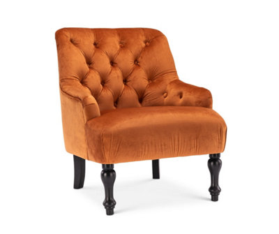 Velvet Orange Armina Accent Chair