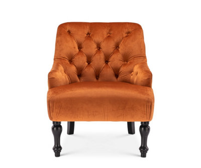 Velvet Orange Armina Accent Chair